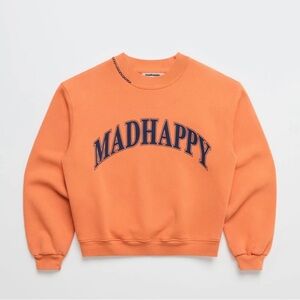 NWT Madhappy Campus Mockneck in Sunset Orange Crewneck Sweatshirt Medium